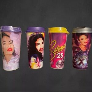 Selena Commemorative Set - 4 Cups with lids new